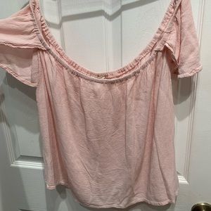 Off shoulder pink blouse